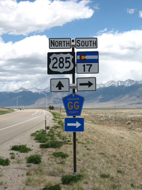 Three routes intersect in Saguache County, Colorado