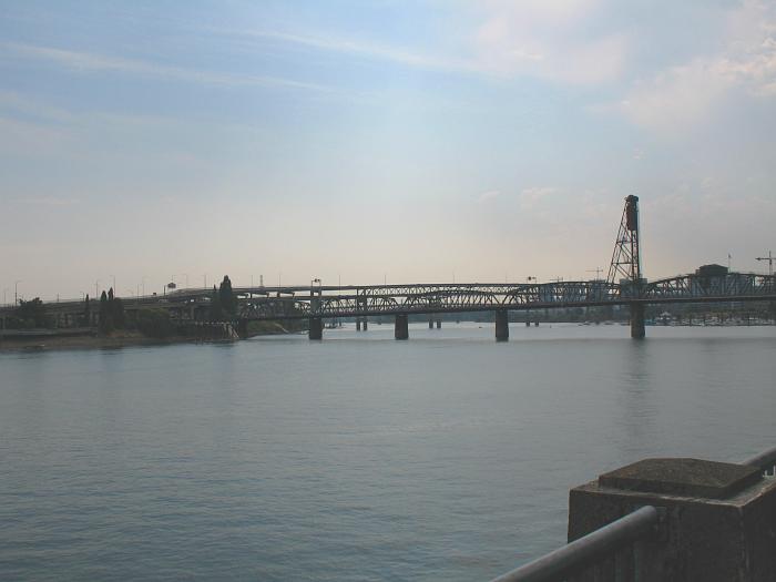 Bridges over the Willamette River on the south end of Portland, Oregon