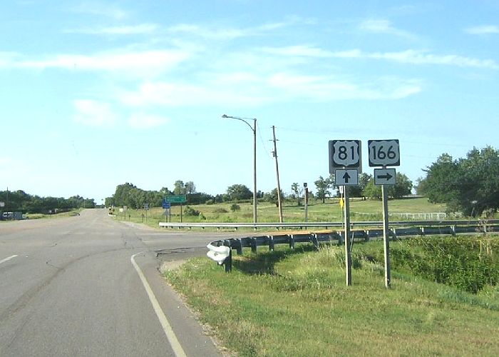 US 166 at US 81 in South Haven, Kansas