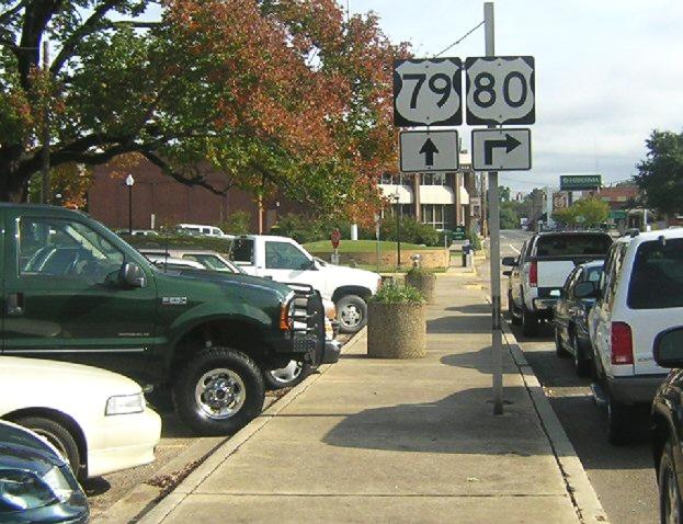 US 79 and US 80 concurrence ends at Minden, La.