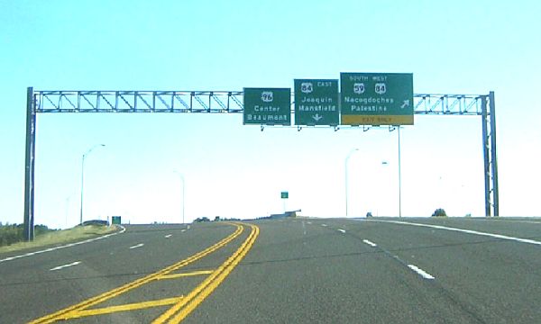 Western endpoint of US 96 in Tenaha, Texas