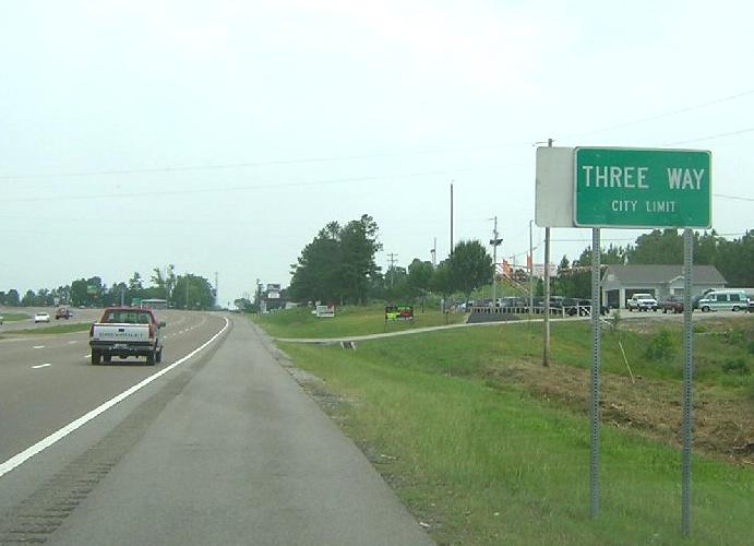 Three Way, Tennessee, where US 45 splits