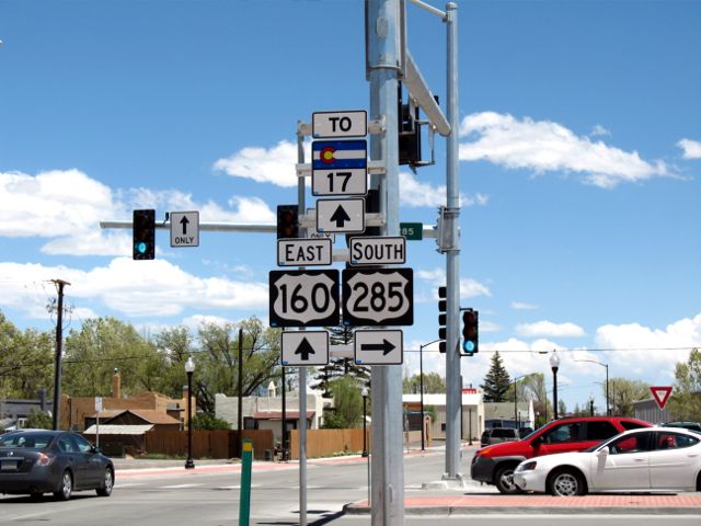 Sign assembly in Alamosa, Colorado