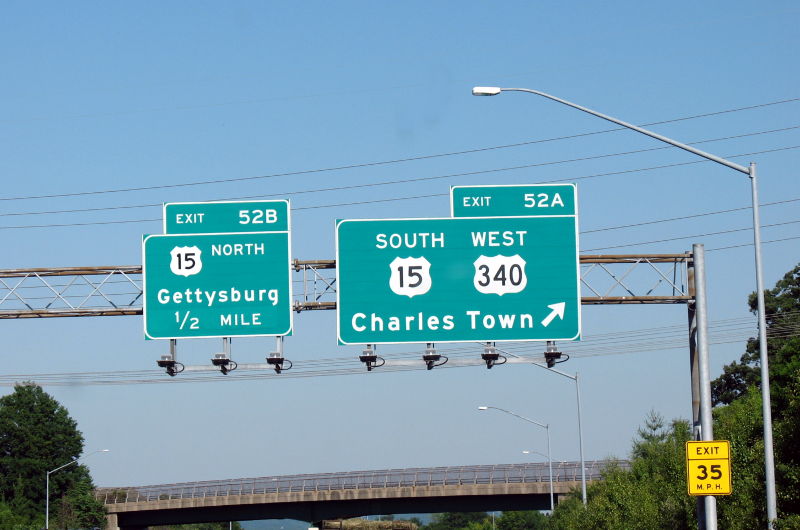 South US 15 and West US 340 at Interstate 70 in Frederick, Maryland