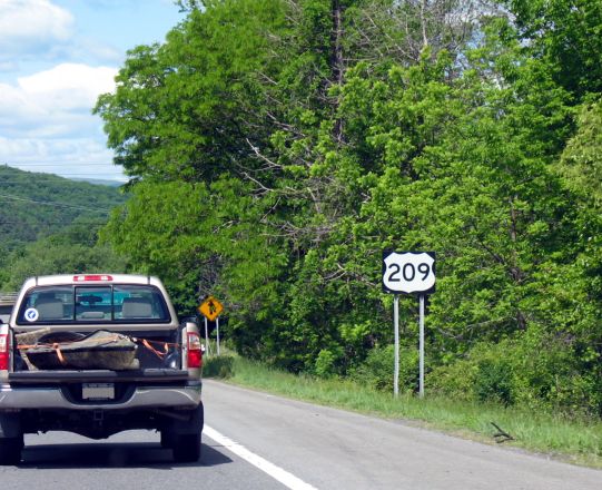 US 209, at its northeastern endpoint near Kingston, New York