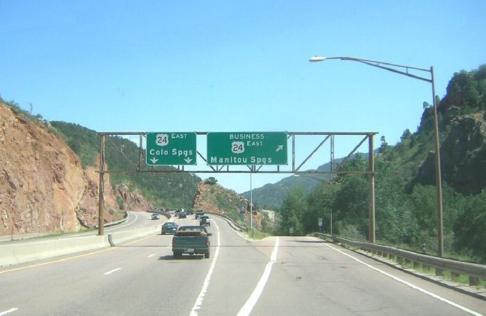 Business US 24 at US 24 in Manitou Springs, Colorado