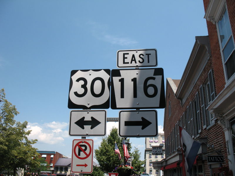 US 30 and Pennsylvania 116 at Business US 15 in Gettysburg