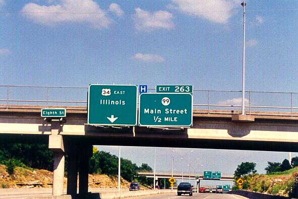 US 34 freeway in Burlington, Iowa