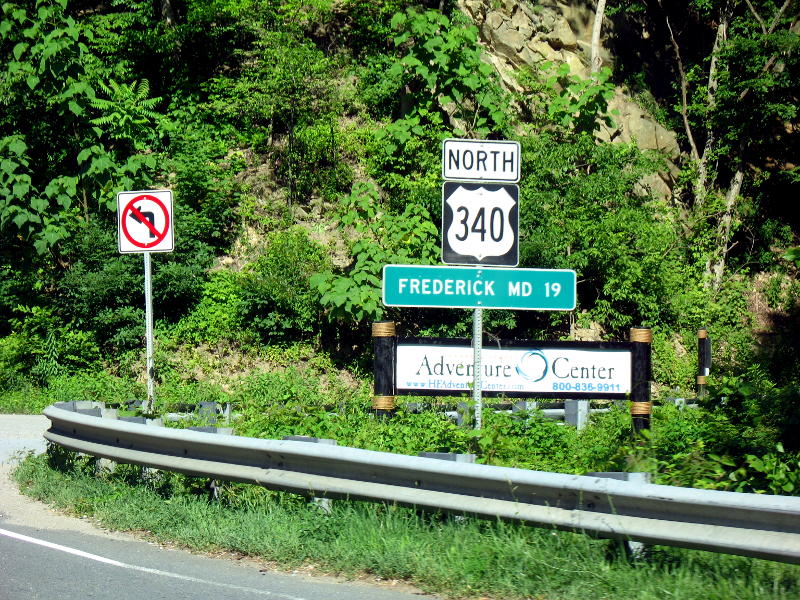 US 340 with Frederick, Maryland destination sign in Virginia