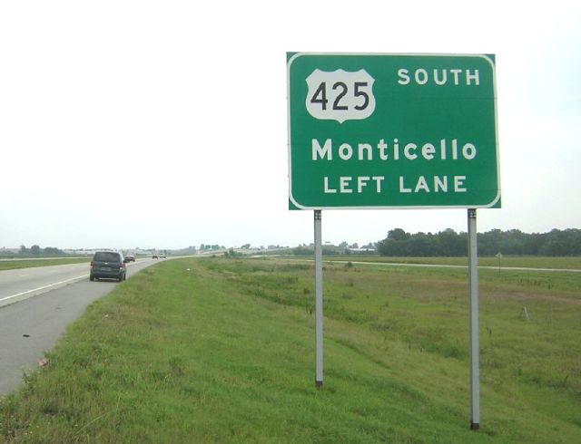 Approaching US 425 in Pine Bluff, Arkansas