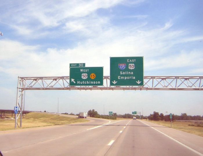 US 50 and Interstate 135 along with Kansas 15 in Newton (at the interchange)