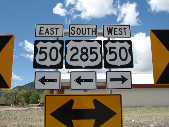 US 285 at US 50 in Poncha Springs, Colorado