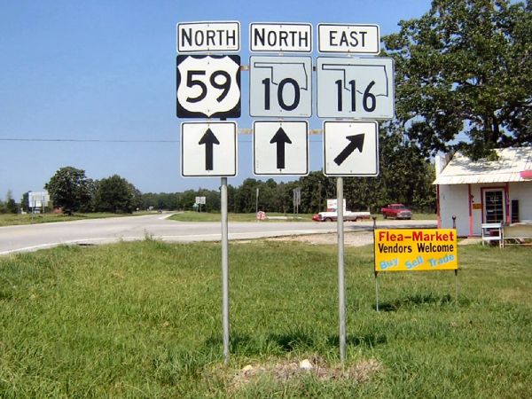 US 59 at Oklahoma 10 and Oklahoma 116 near Colcord