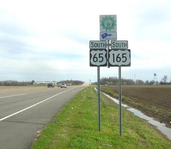 US 65 and 165 north of McGehee, Arkansas