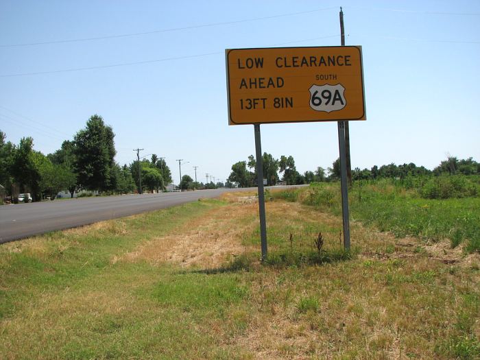 Alternate US 69 shown as US 69A in Ottawa County, Oklahoma