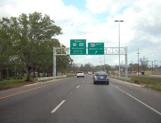 US 71 at US 165 in Alexandria, Louisiana
