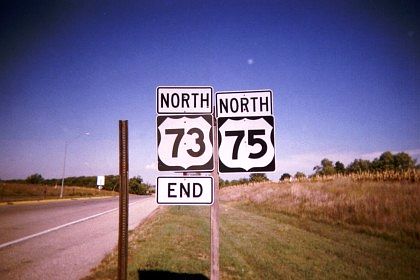 US 73 End/US 75 in Nebraska
