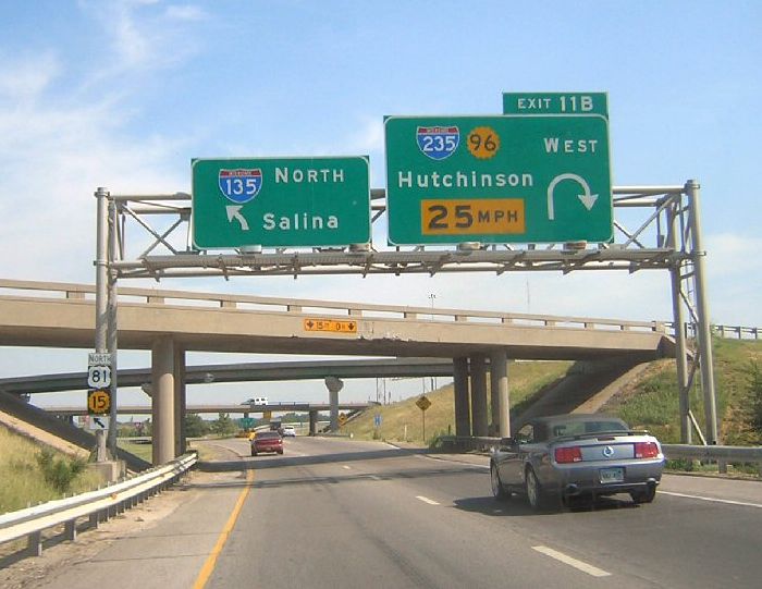 Interstate 135/235, US 81, Kansas 15, and Kansas 96 in Wichita