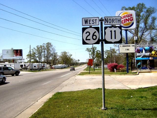 US 11 marker that is not on US 11 in Poplarville, Mississippi