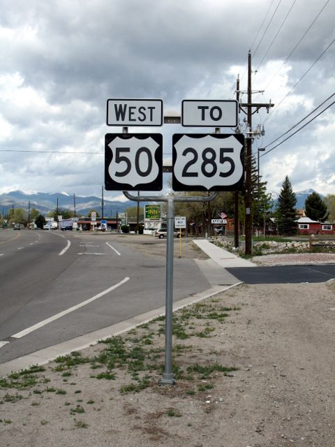 US 285 is a couple of miles west of this marker assembly in Salida, Colorado